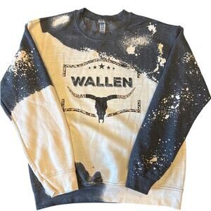 Morgan Wallen Bleached Tie Dye Crewneck Sweatshirt Unisex Medium EUC